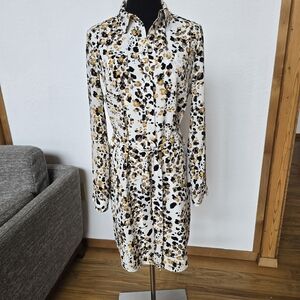 The Limited White and Gold Midi Dress